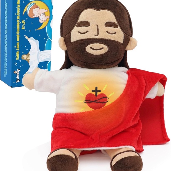Plush Jesus Doll with Red Robe - Picture 1 of 6